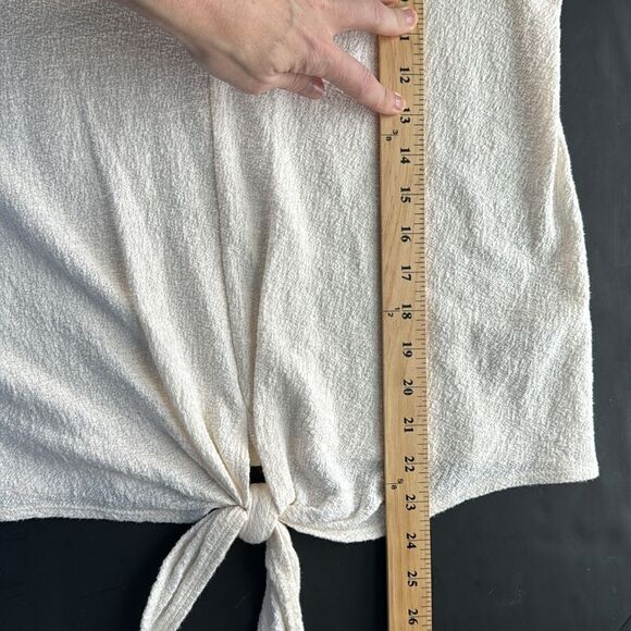Madewell Texture & Thread Cream Modern Tie Front Top Size Medium - Picture 12 of 12